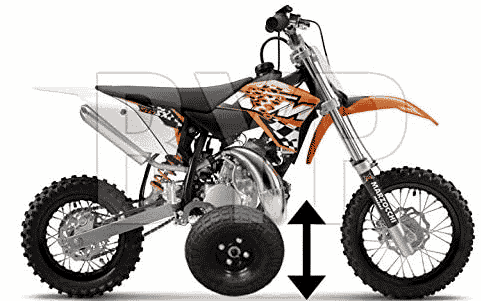 BYP-MFG-INC training wheels for 50cc dirt bikes - KTM50